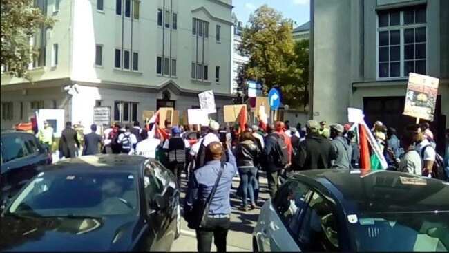 IPOB supporters march with coffin to British embassy in Australia