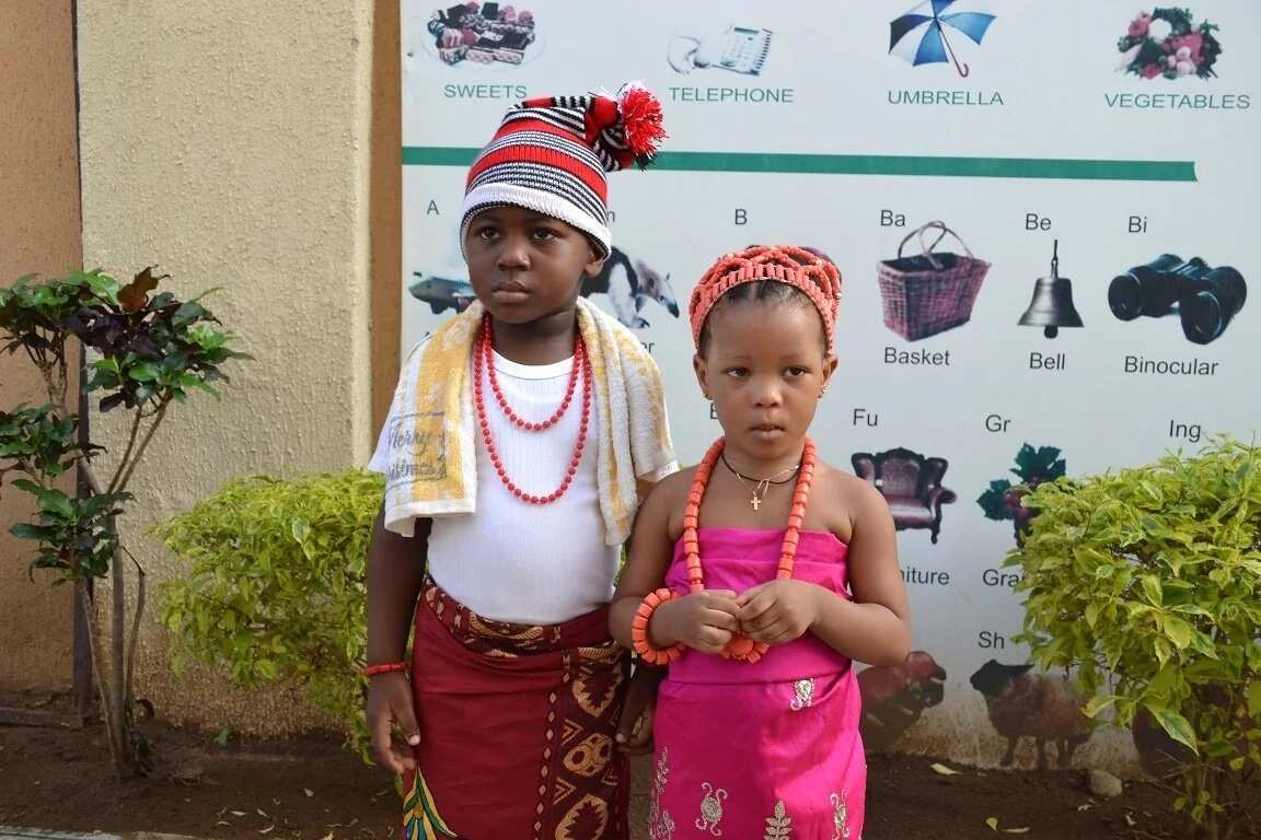 Igbo traditional outlet attire for children