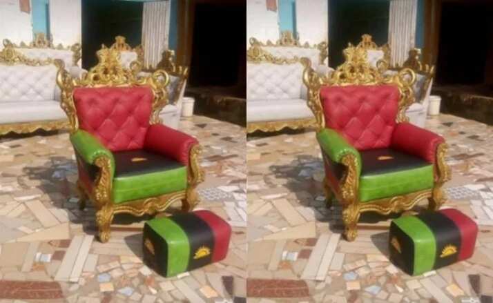 The seat is to be presented to Nnamdi Kanu later. Photo credit: Biafra Voice