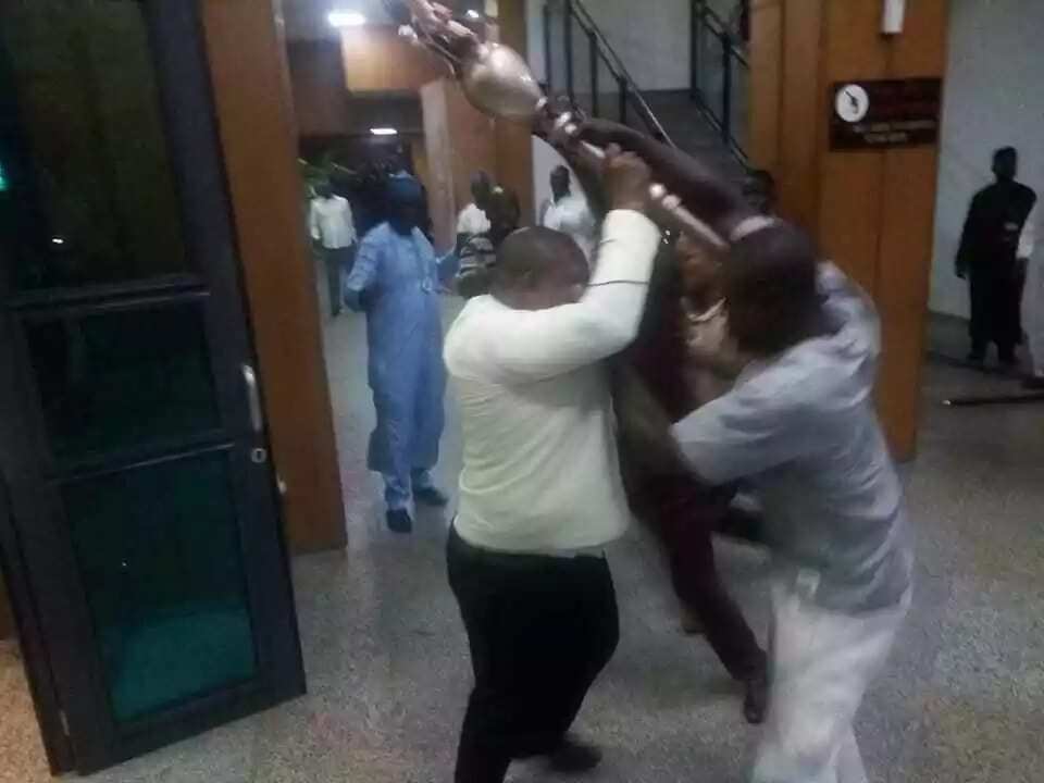 Breaking: Protesters storm Nigerian Senate, steal maze