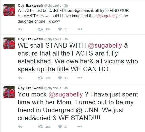 Oby Ezekwesili Supports Sugarbelly, Demands Truth