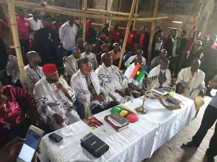 Nnamdi Kanu today July 24 visited Ebonyi state. Photo credit: Nnenna Ibe