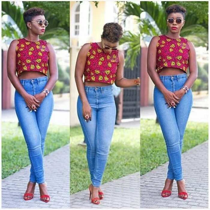 Ankara crop top and skinny