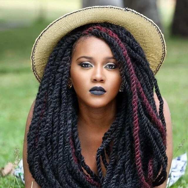 Kinky twist braids hairstyles