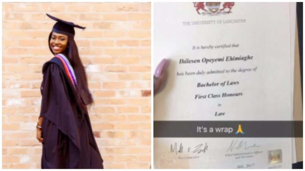 Nigerian first class law graduate