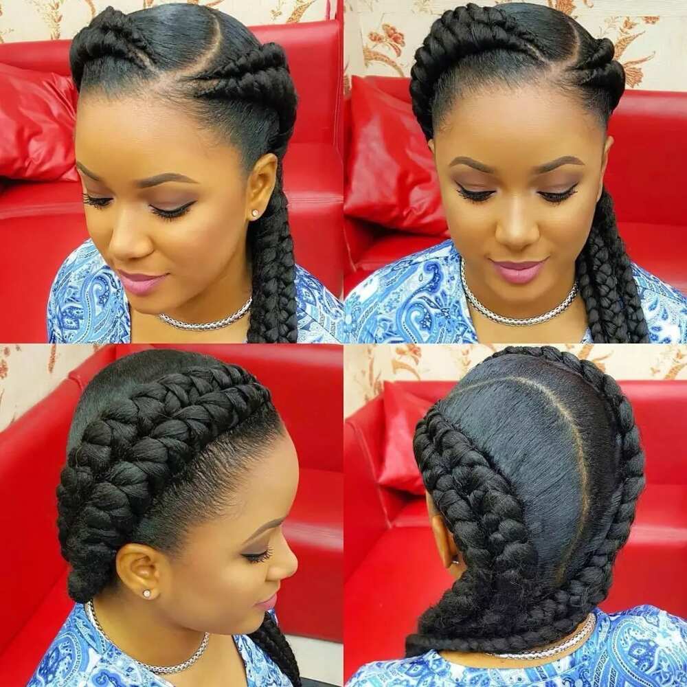 Big four braids Ghana weaving styles in Nigeria 2017