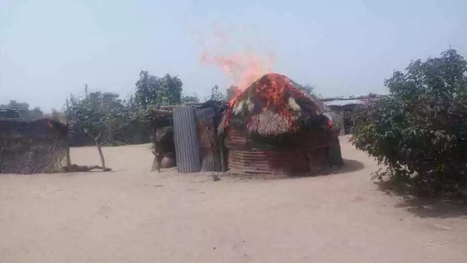 Nigerian troops set teh insurgents hideouts ablaze
Source: Facebook, HQ Nigerian Army