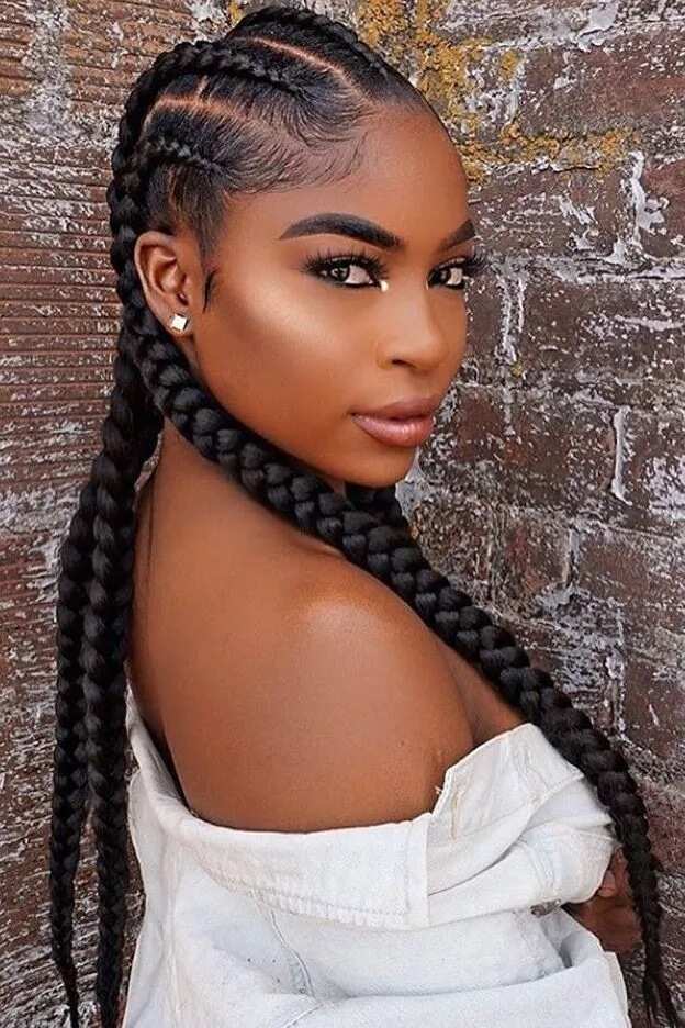 Hairstyle with braids for long hair