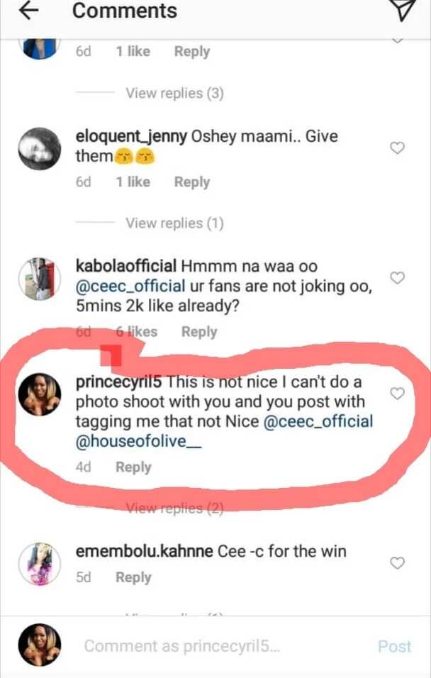 Celebrity photographer cries out after Cee-c posted her pictures without crediting his works