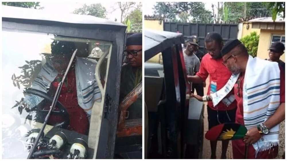 Nnamdi Kanu drives made-in-Nigeria car with local raw materials in Imo state (pics)