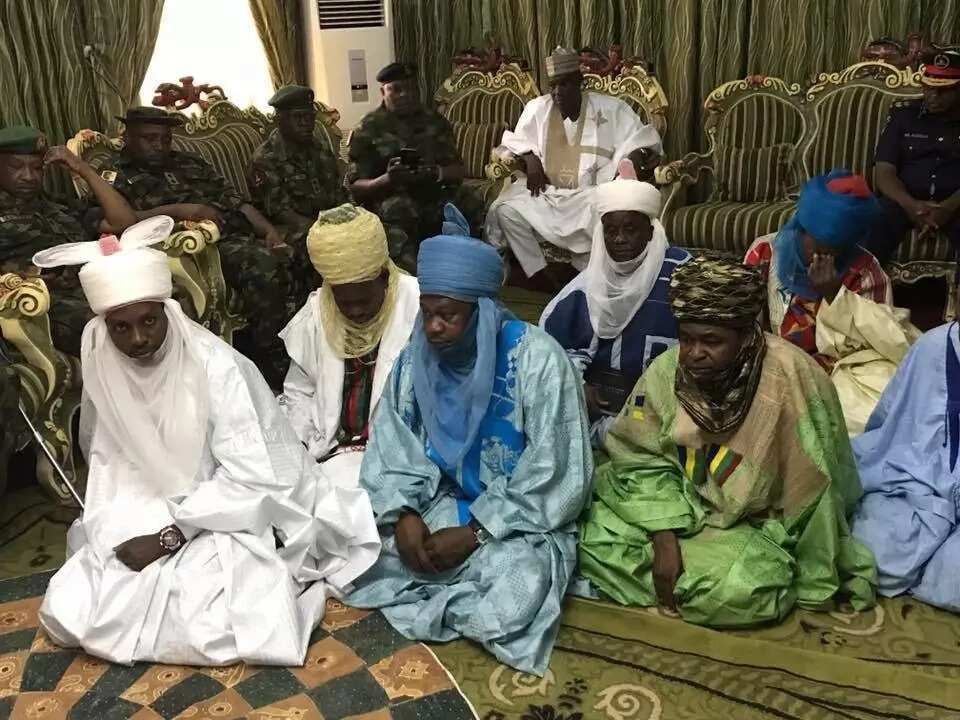 The army officials at the Emir of Daura's palace.