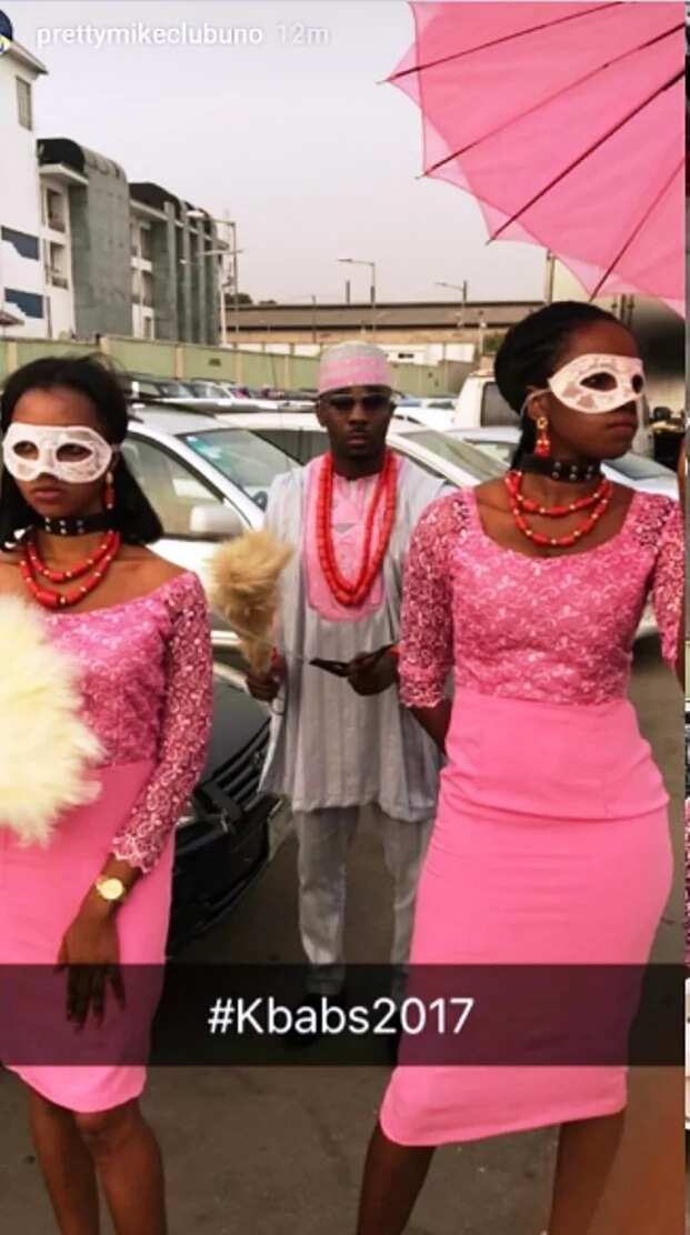 Lagos big boy steps out to another function with his two chained ladies