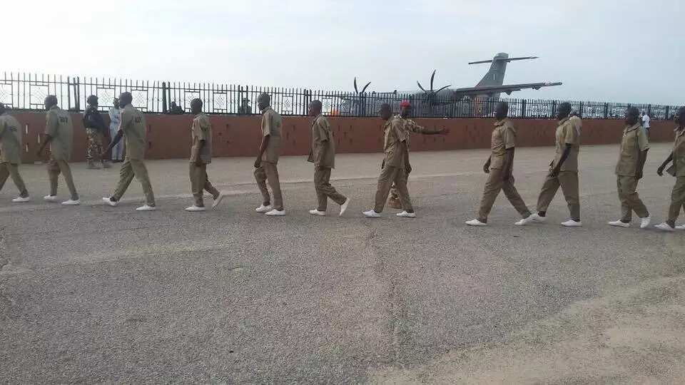 The repentant insurgents were air lifted to join their fello terrorists to comemce a rehabilitation programme. Photo credit: SK Usman