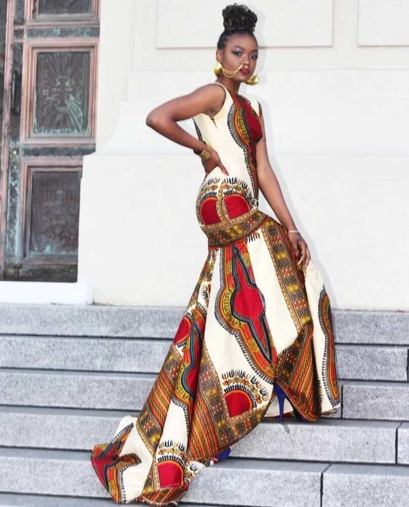 Nigerian ankara prom dresses 2017 with train