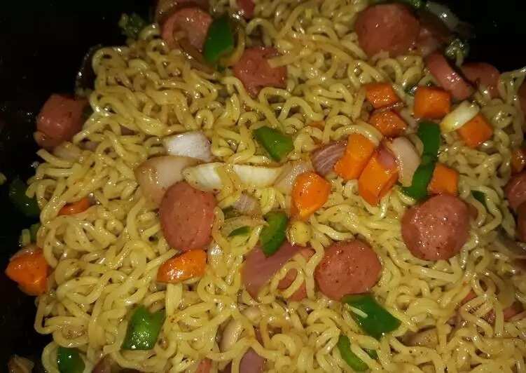 Noodles with sausage