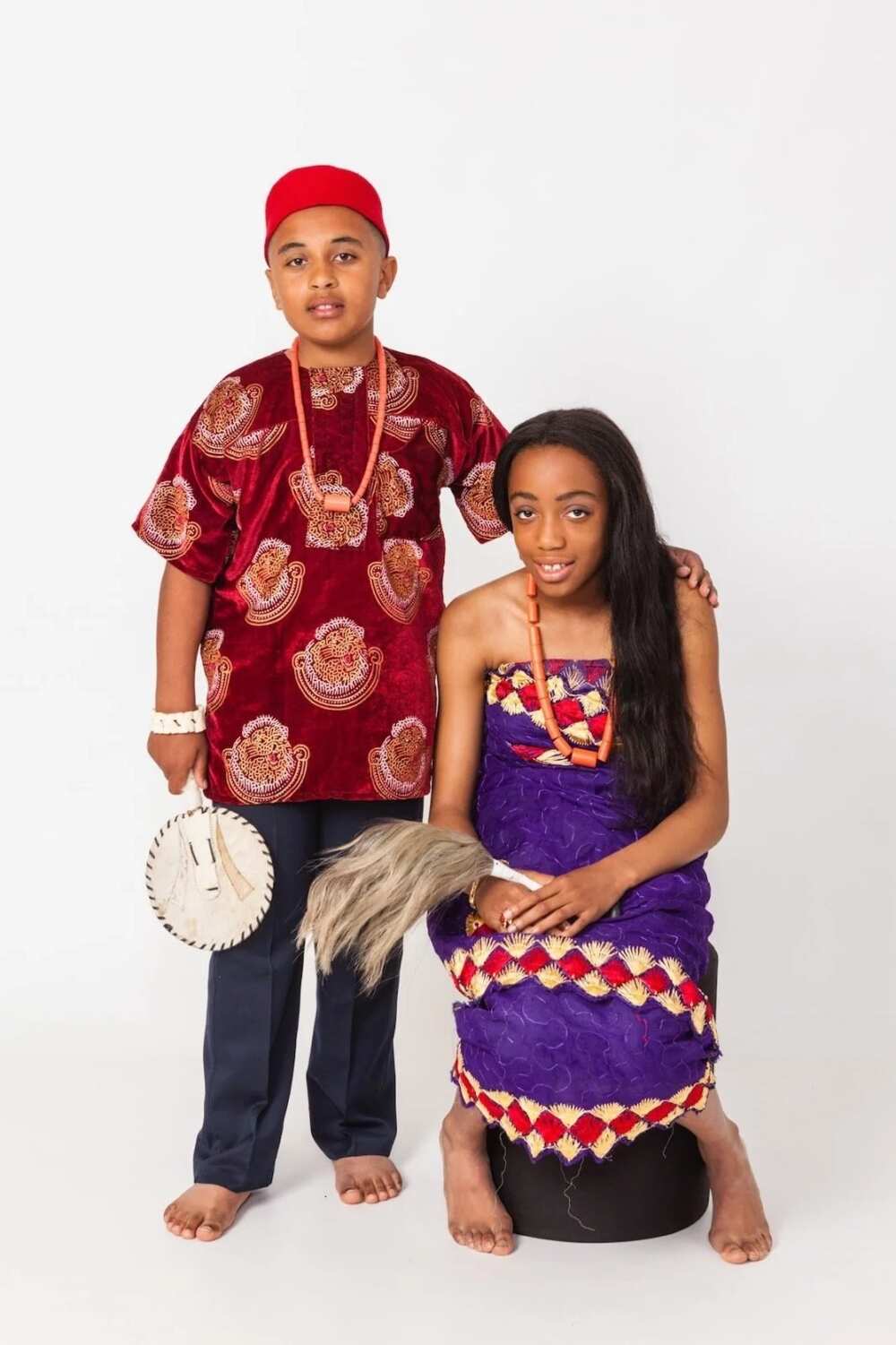 Portrait of beautiful Nigerian Woman wearing traditional Igbo dress Stock  Photo