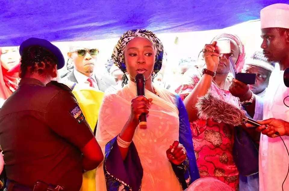 Mrs Saraki speaking at the event earlier today, Thursday, April 26. Photo credit: Wellbeing Foundation