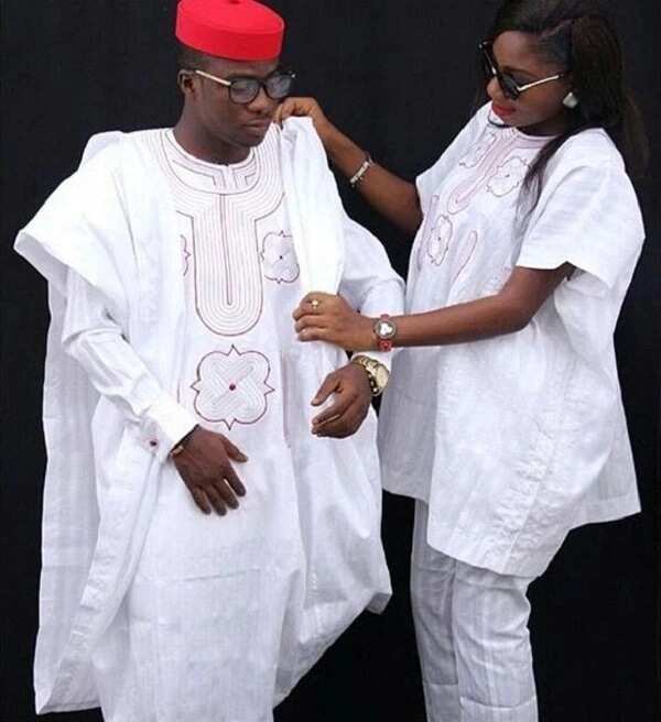 White Agbada male and female styles