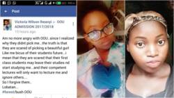OOU is scared of picking beautiful girls like me and I have forgiven them - Nigerian lady claims (photos)