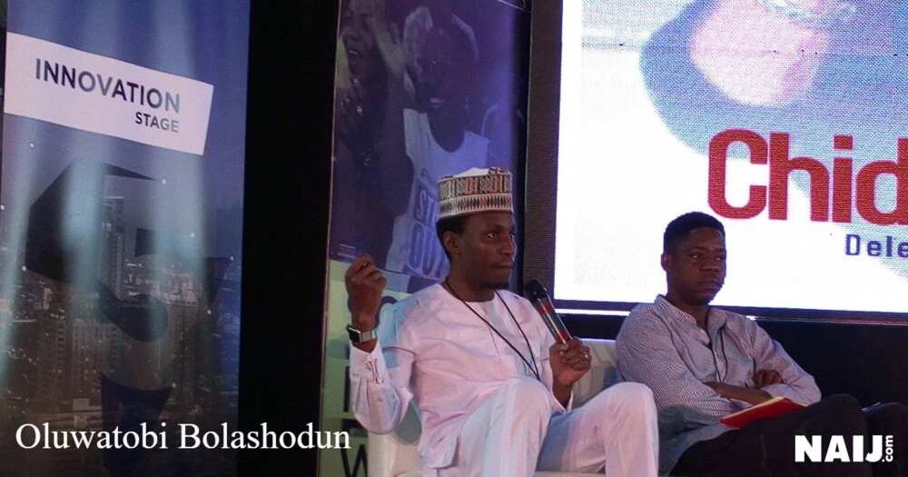 Tolu Ogunlesi speaking at Social Media Week Lagos