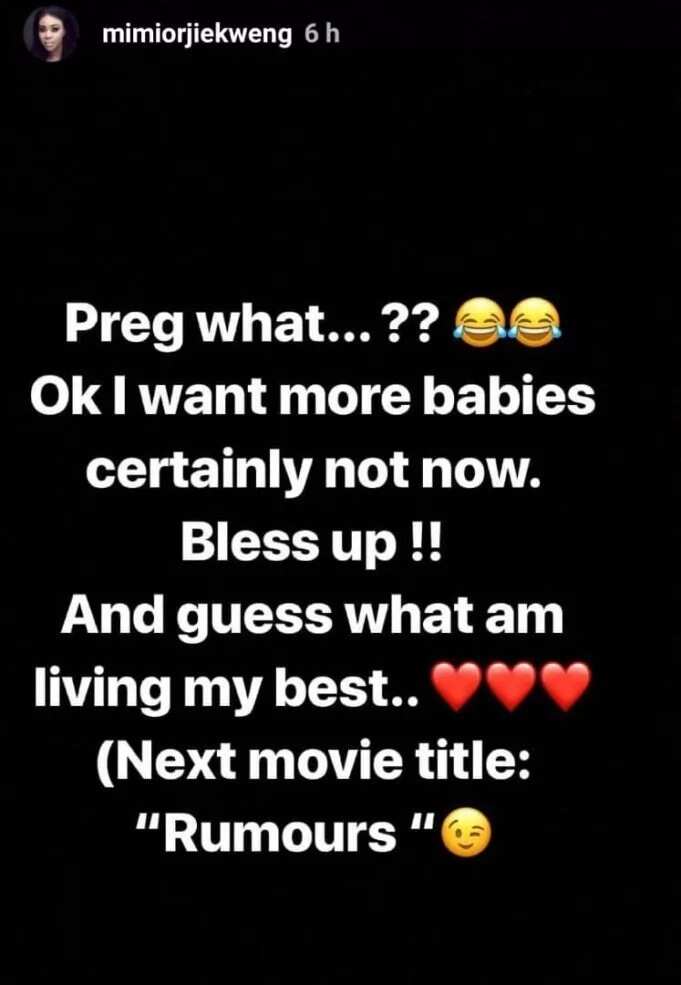 All are rumours - Actress Mimi Orjiekwe reacts to being pregnant for Warri-based billionaire