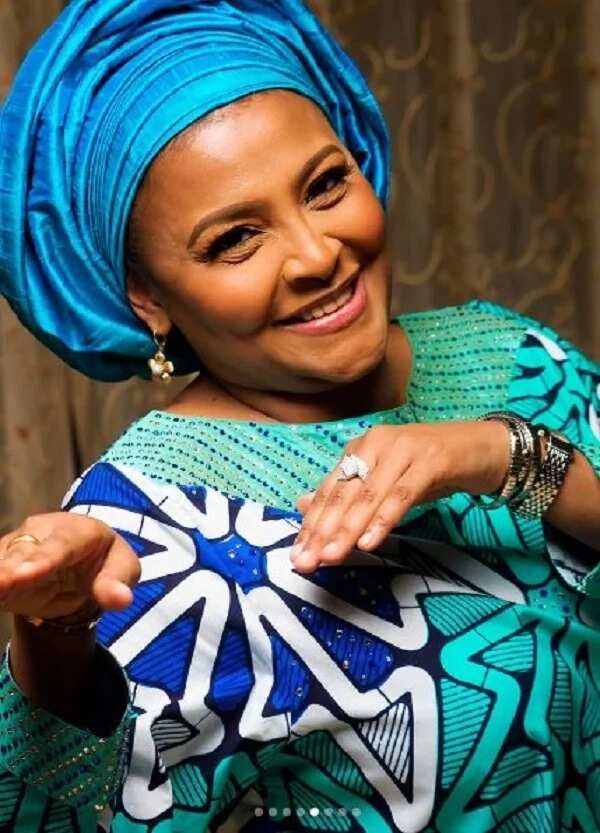 Wife of ex-Nigerian military leader, Sani Abacha, looks stunning in new photos with her Gumsu