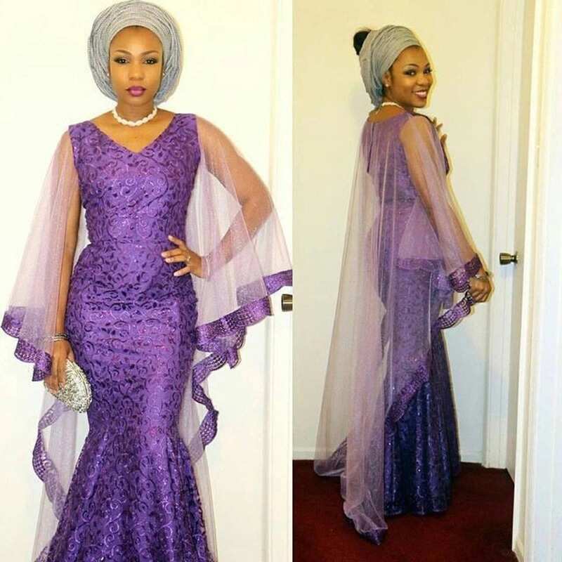Nigerian dinner gowns with cape