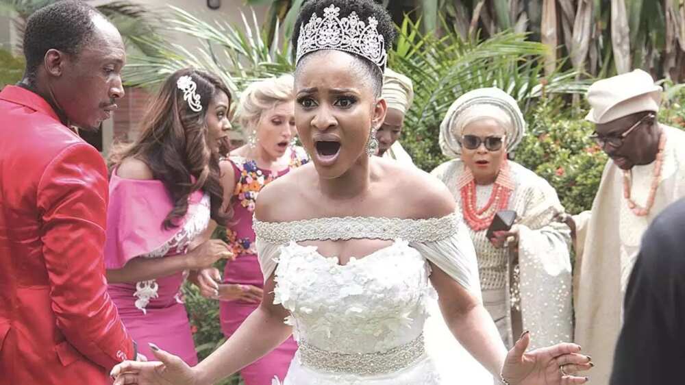 Bride during wedding ceremony