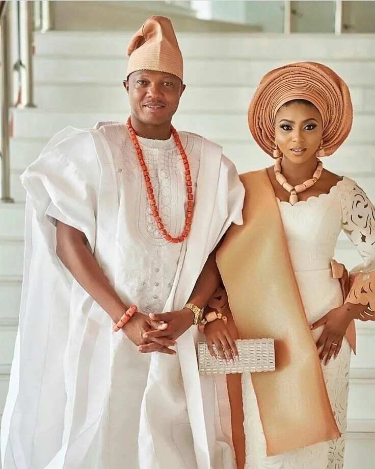 White agbada for wedding