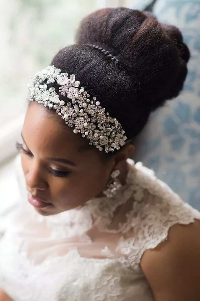 Wedding hairstyle with a bun