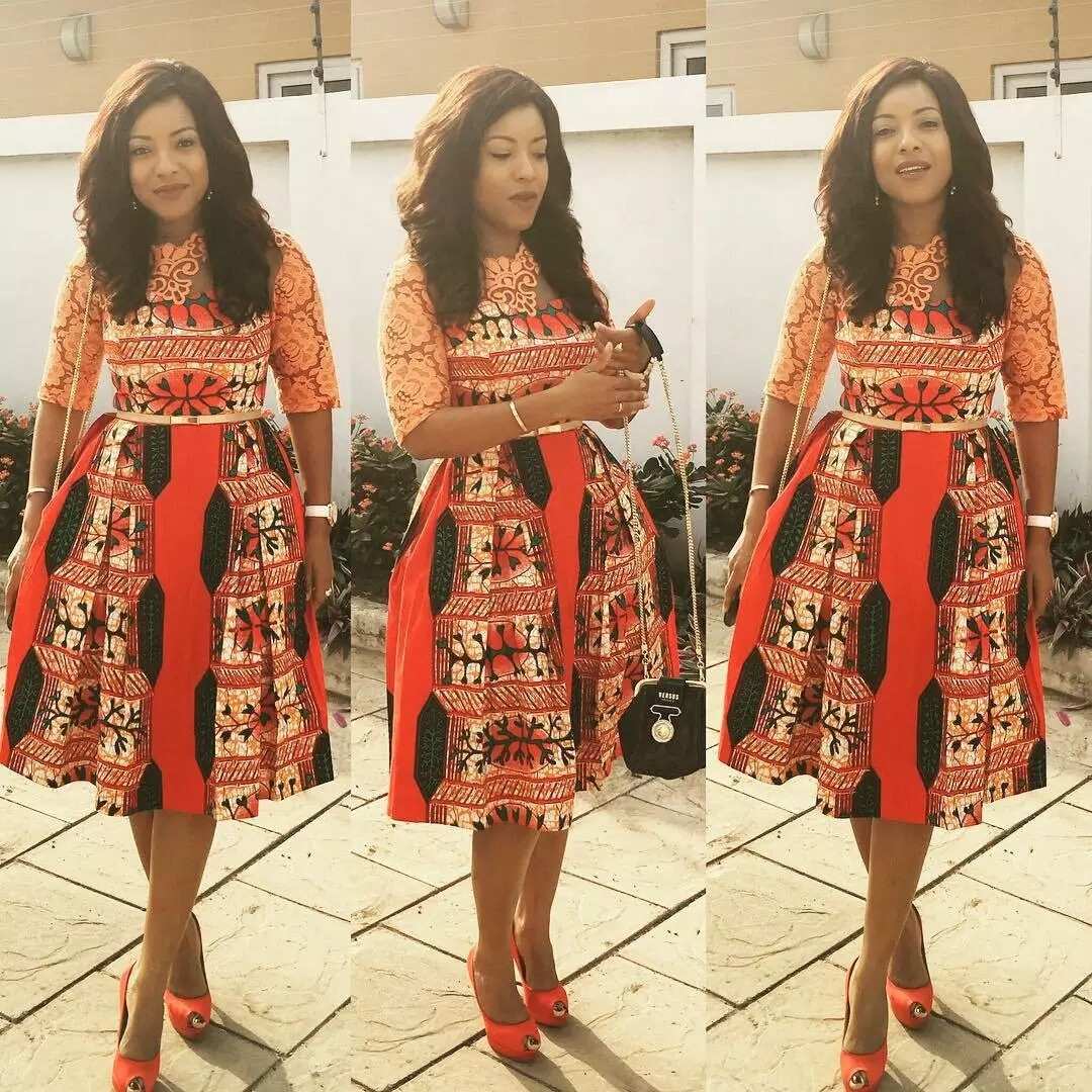 Ankara dresses with lace that are popular this season Legit.ng