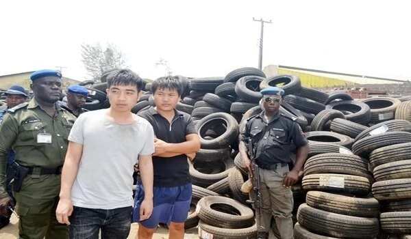 2 Chinese men arrested for importing fake tyres into Nigeria