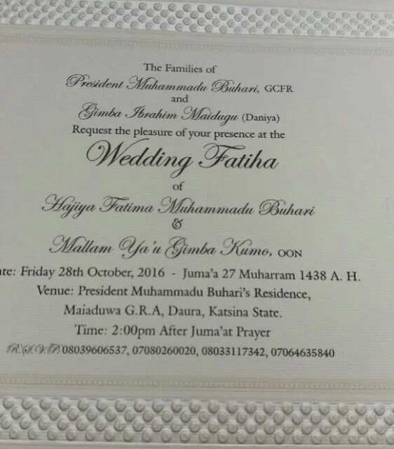 Yarinyar Buhari, Fatima na shirin Aure Yarinyar Buhari, Fatima na shirin Aure