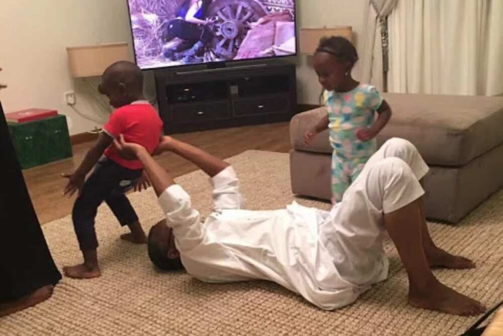 Forget politics, check out cute photos of Governor El-rufai playing with his children
