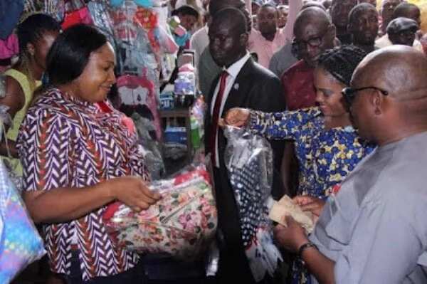 Governor Wike, wife spotted shopping at a local market in Port Harcourt (photos)