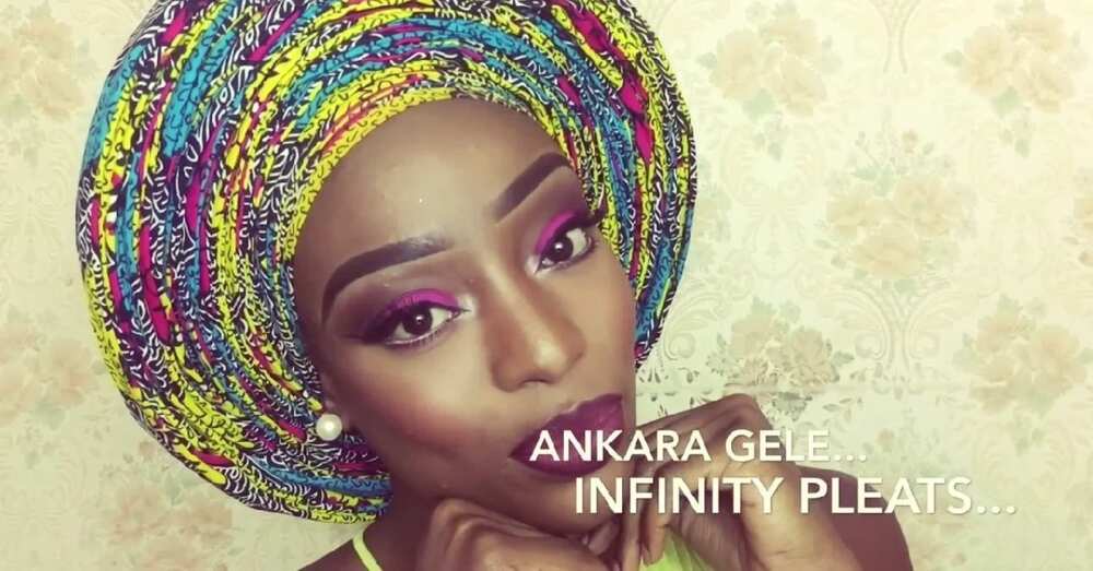 Ankara gele with infinity pleats