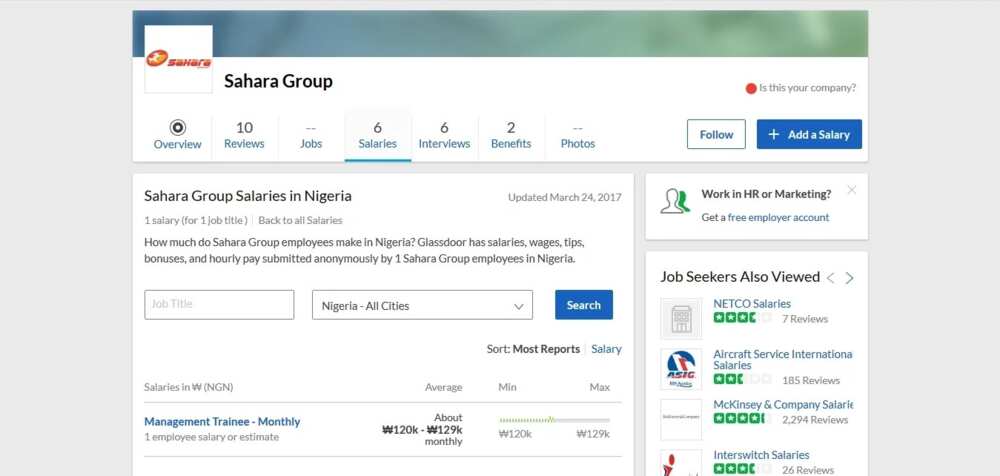 Sahara group trainee salary Sahara group trainee salary