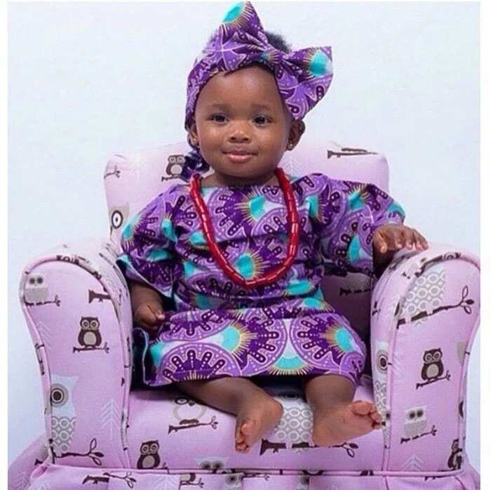 Ankara style for baby girl with a pattern