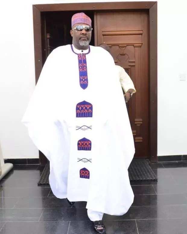 White Agbada style for men with colorful embroidery