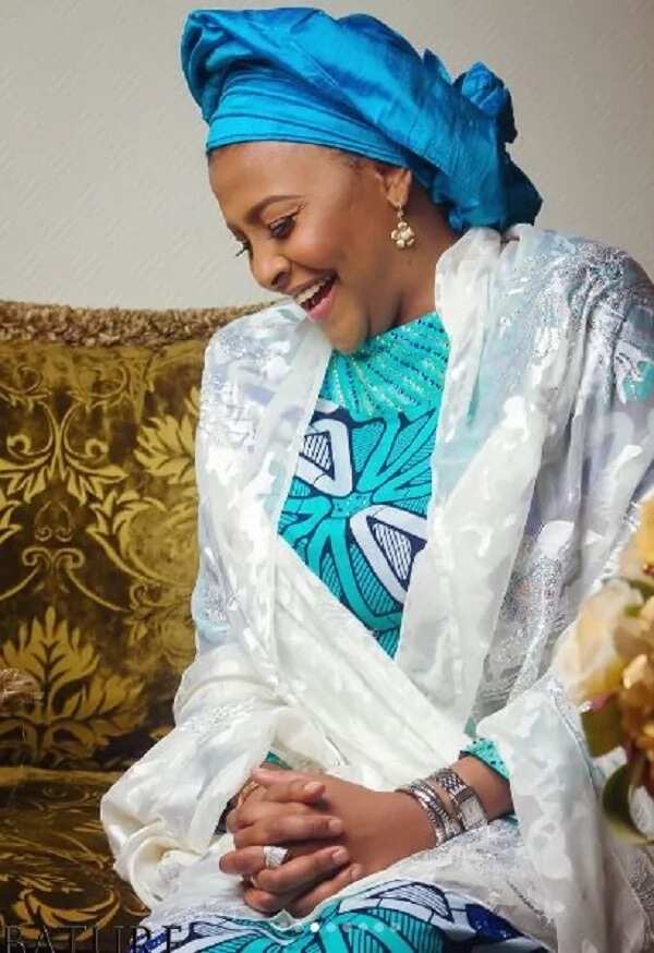 Wife of ex-Nigerian military leader, Sani Abacha, looks stunning in new photos with her Gumsu