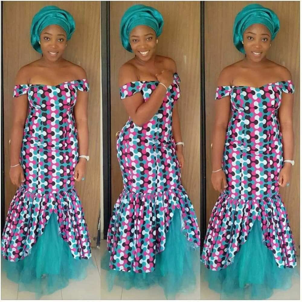 Ankara multi-layered Aso Ebi gown