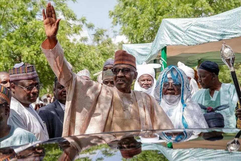 Buhari observes Eid El Kabir prayers in Daura Buhari observes Eid El Kabir prayers in Daura