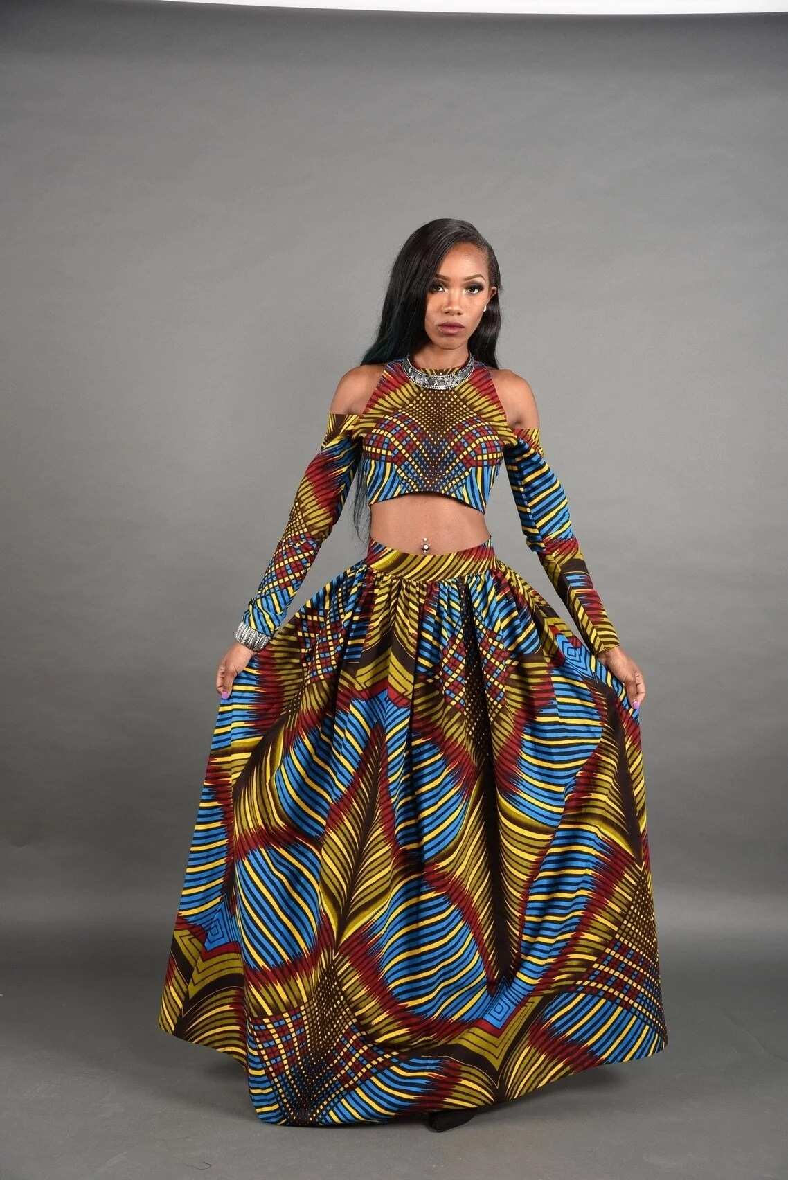 ankara crop top with skirt