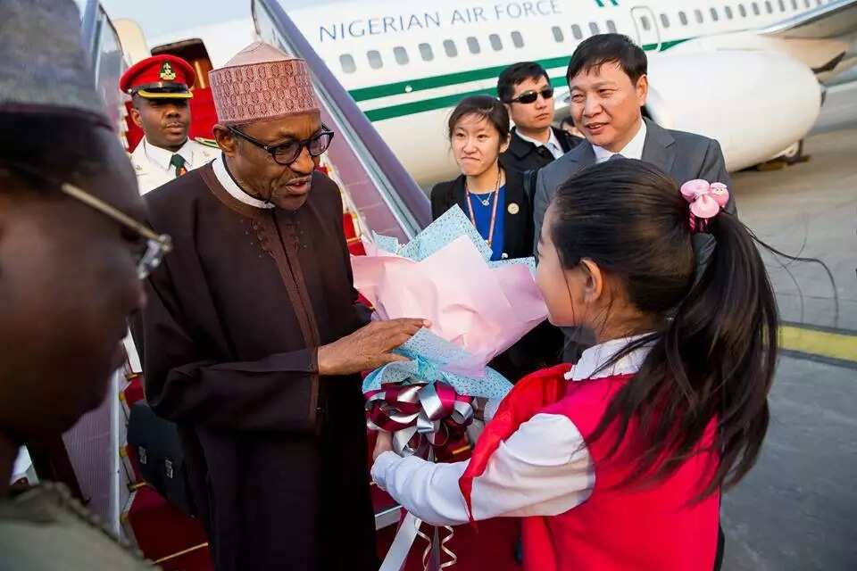 President Muhammadu Buhari arrives China