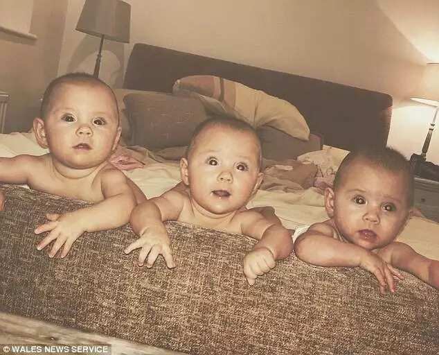 Oyinbo couple naturally conceives, welcomes identical triplet girls in UK (photos)