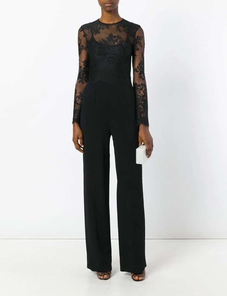 Black jumpsuit with lace