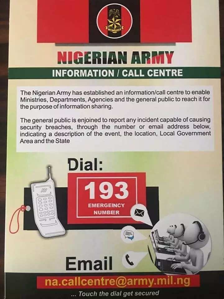 Nigerian Army announces Call Centre