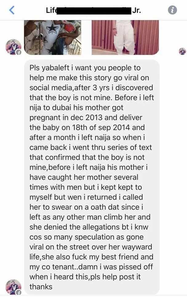 Nigerian guy discovers the boy he thought he fathered is not his after three years