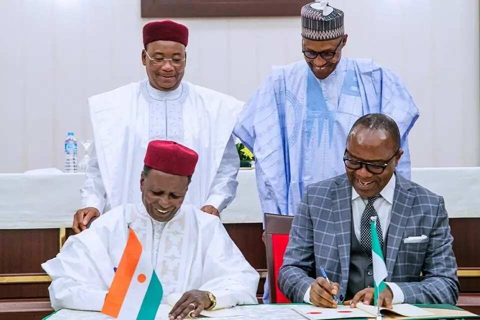 BREAKING: President Buhari attends Nigeria-Niger signing ceremony of MOU on refinery