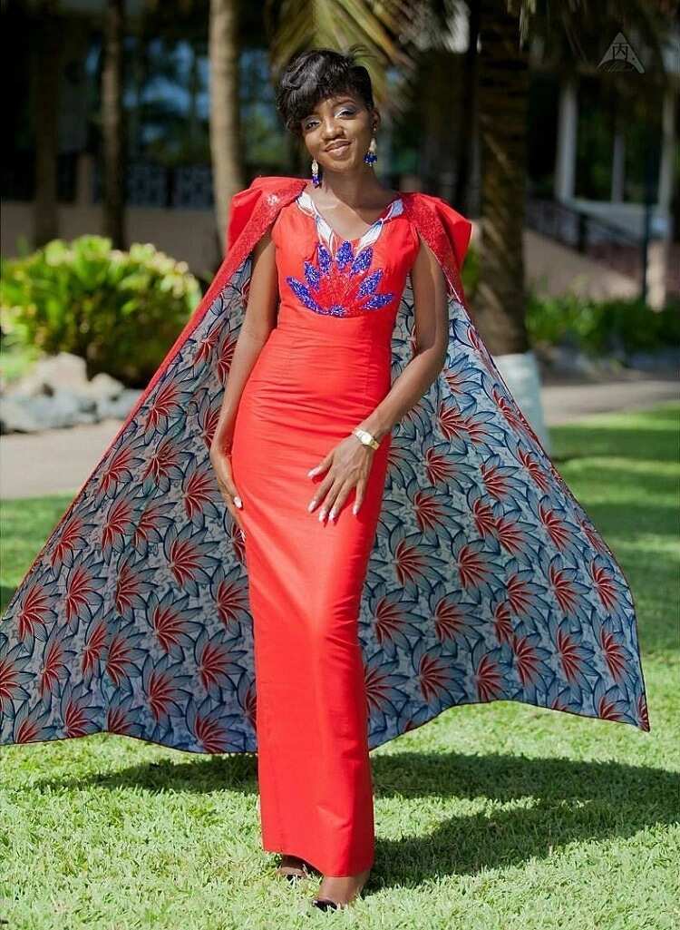 Ankara beaded evening gown